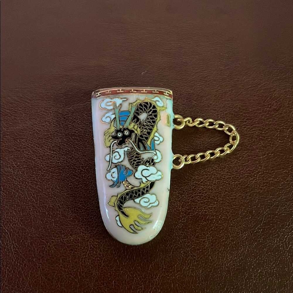 Pink Cloisonné Dragon Necklace Charm or Keychain